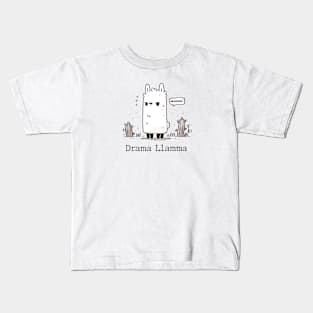 Drama Llama Cute Pun Humor print Kids T-Shirt